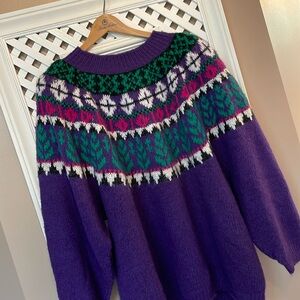 Sale! Vintage multicolor purple sweater 26/28 XL women’s venezia cozy sweater